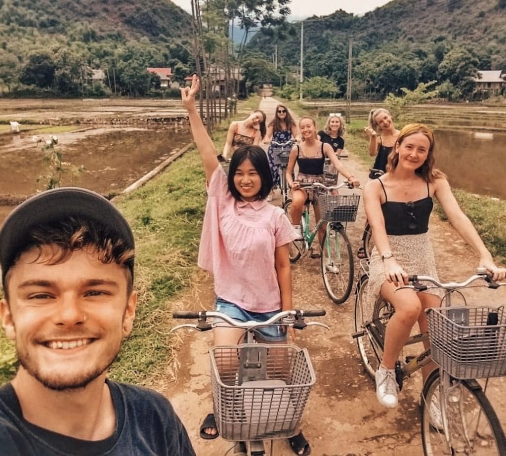 Group bicycle tour in Vietnam 