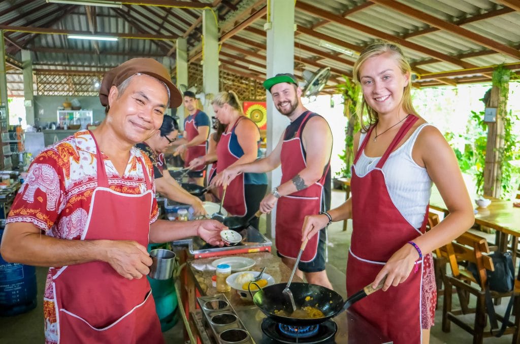 Learning to cook traditional Thai dishes in Chiang Mai, Thailand