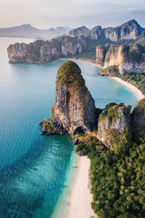 Spectacular view of Railay Beach in Krabi, Thailand from above