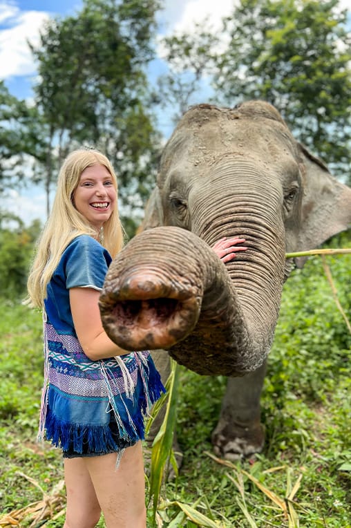 Traveling through Thailand: experiencing a kiss from an elephant in Chiang Mai