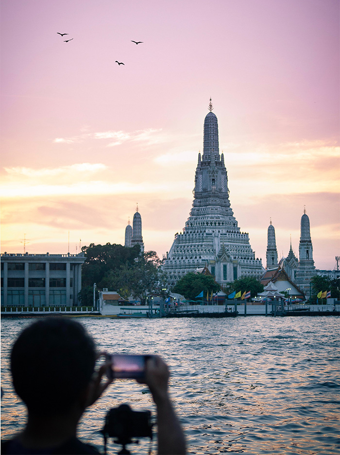 A photo of Wat Arun over the river in Bangkok